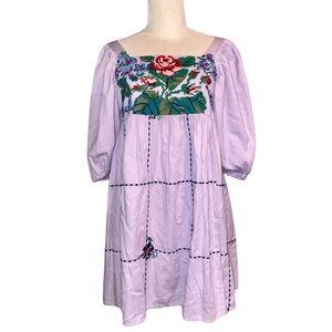 Pastel Purple Embroidered Dress